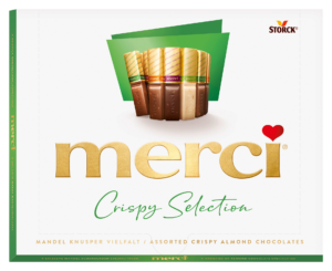 Шоколадови бонбони MERCI Crispy Almond бадемова селекция 250 г