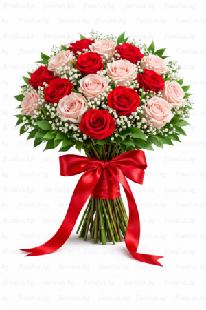 Романтичен букет Червена страст и нежност